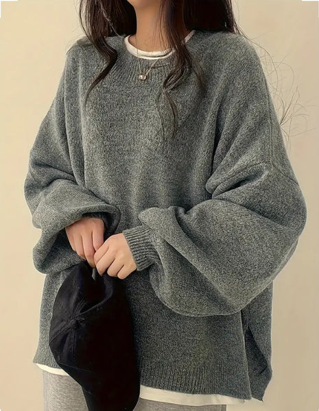 Maryam’s Essential Casual Knit Crew Neck Long Sleeves Pullover Sweater