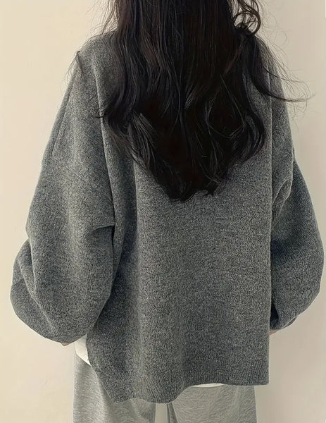 Maryam’s Essential Casual Knit Crew Neck Long Sleeves Pullover Sweater