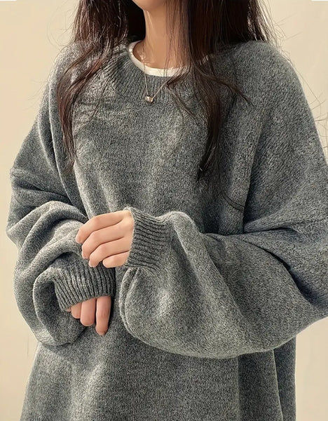 Maryam’s Essential Casual Knit Crew Neck Long Sleeves Pullover Sweater