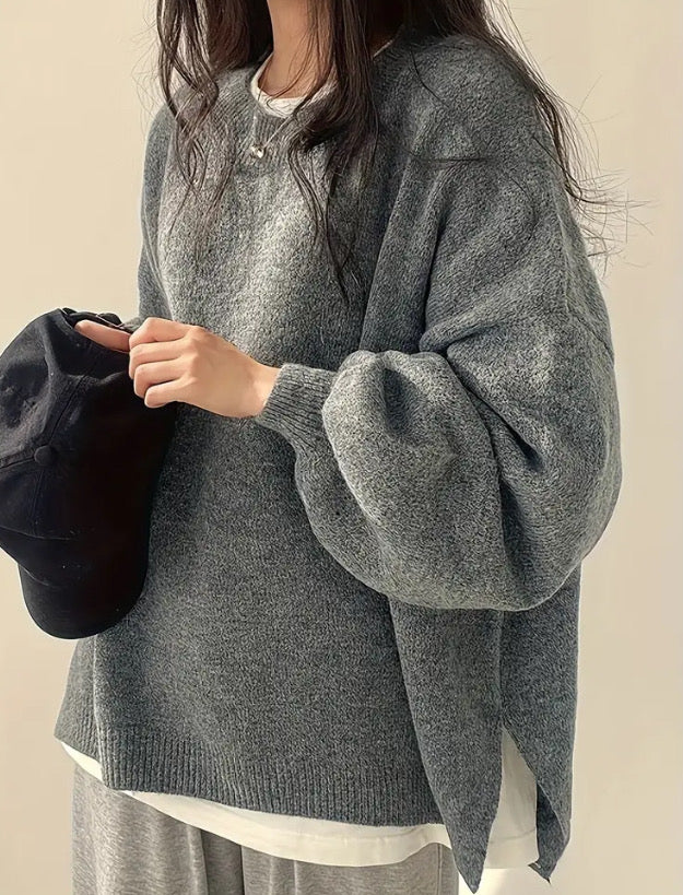 Maryam’s Essential Casual Knit Crew Neck Long Sleeves Pullover Sweater