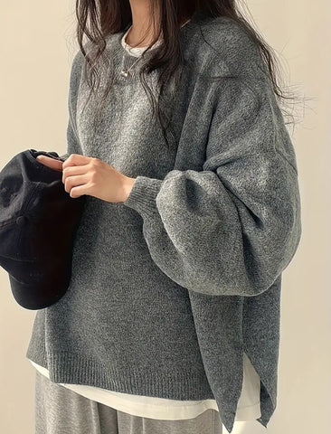 Maryam’s Essential Casual Knit Crew Neck Long Sleeves Pullover Sweater