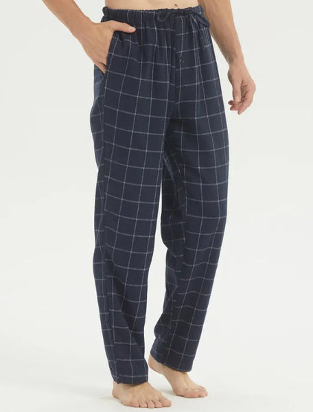 Maryam’s Essential Plaid Pattern Casual Straight Leg Stretchy Elastic Drawstring Waist Lounge Pants