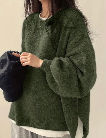 Maryam’s Essential Casual Knit Crew Neck Long Sleeves Pullover Sweater