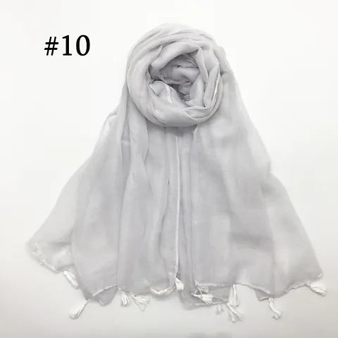 Maryam's Essential Plain Viscose Tassels Hijabs