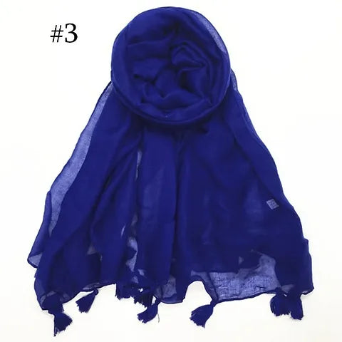 Maryam's Essential Plain Viscose Tassels Hijabs