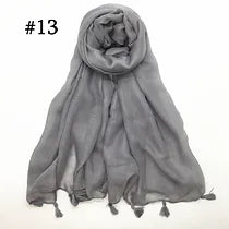 Maryam's Essential Plain Viscose Tassels Hijabs