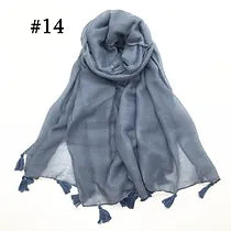 Maryam's Essential Plain Viscose Tassels Hijabs