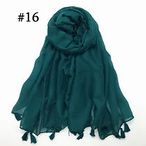 Maryam's Essential Plain Viscose Tassels Hijabs