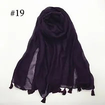 Maryam's Essential Plain Viscose Tassels Hijabs