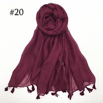 Maryam's Essential Plain Viscose Tassels Hijabs