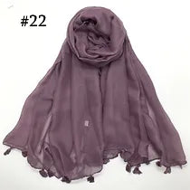 Maryam's Essential Plain Viscose Tassels Hijabs