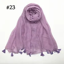 Maryam's Essential Plain Viscose Tassels Hijabs