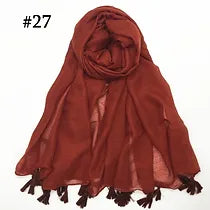 Maryam's Essential Plain Viscose Tassels Hijabs