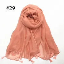 Maryam's Essential Plain Viscose Tassels Hijabs