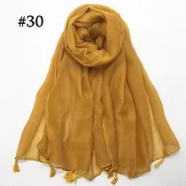 Maryam's Essential Plain Viscose Tassels Hijabs