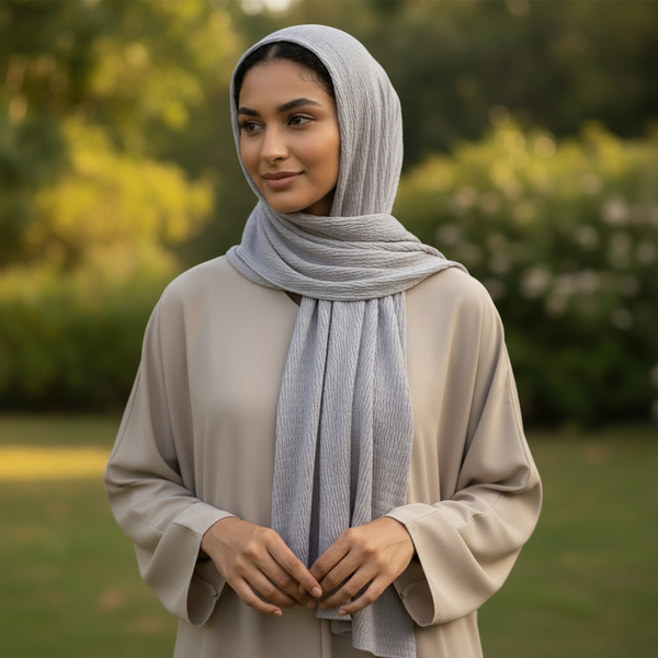 Maryam's Essential Premium Plain Crumple Wrinkle  Crinkle Chiffon Hijab
