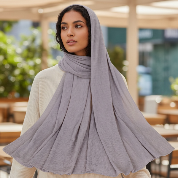 Maryam's Essential Premium Plain Crumple Wrinkle  Crinkle Chiffon Hijab