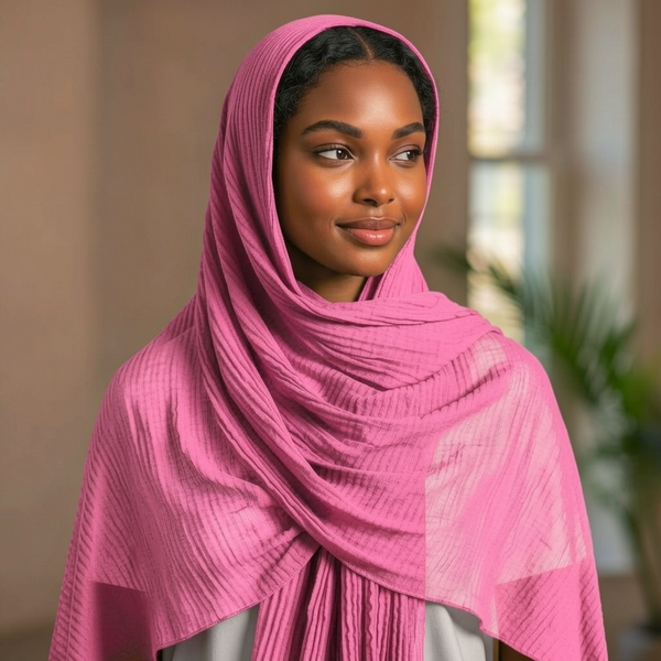 Maryam's Essential Premium Plain Crumple Wrinkle Crinkle Chiffon Hijab