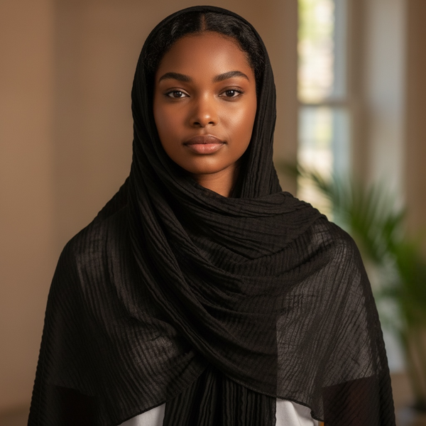 Maryam's Essential Premium Plain Crumple Wrinkle Crinkle Chiffon Hijab