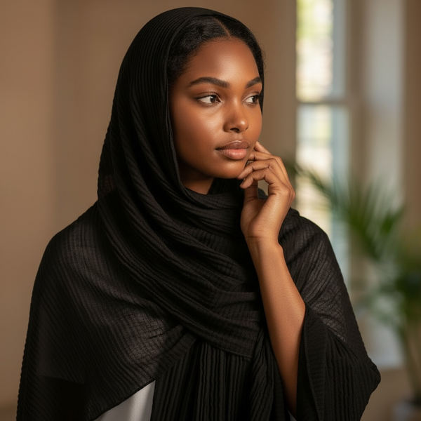 Maryam's Essential Premium Plain Crumple Wrinkle Crinkle Chiffon Hijab