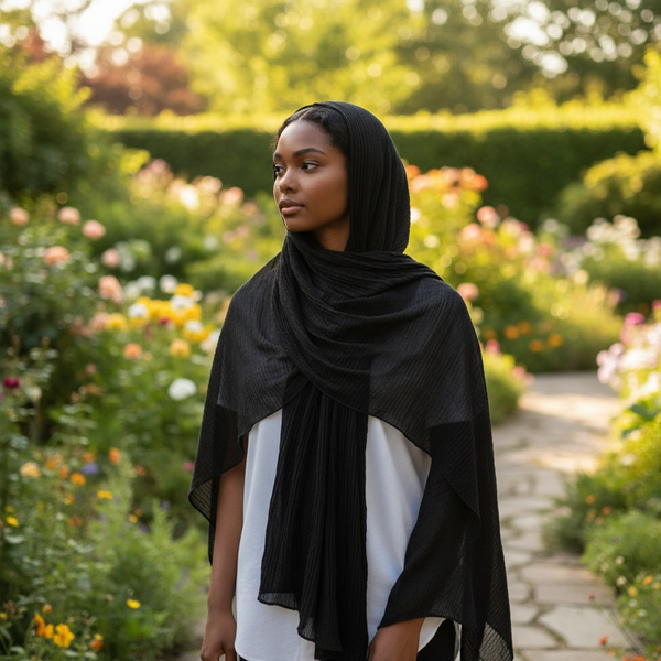 Maryam's Essential Premium Plain Crumple Wrinkle Crinkle Chiffon Hijab