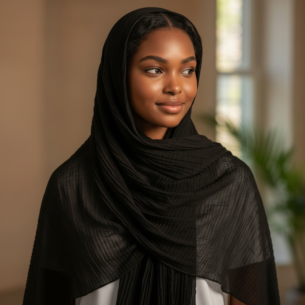 Maryam's Essential Premium Plain Crumple Wrinkle Crinkle Chiffon Hijab