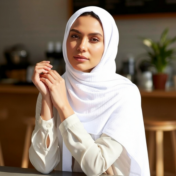 Maryam's Essential Premium Plain Crumple Wrinkle Crinkle Chiffon Hijab