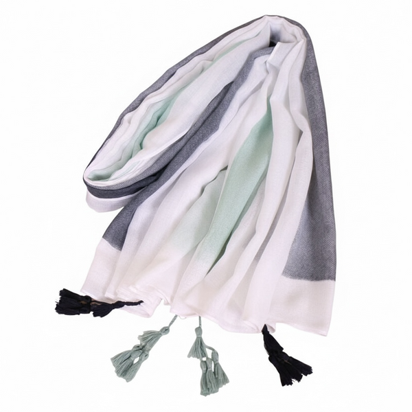 Maryam’s Essential Gradual Colour Tassels Soft Cotton Hijab