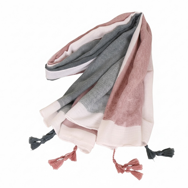 Maryam’s Essential Gradual Colour Tassels Soft Cotton Hijab