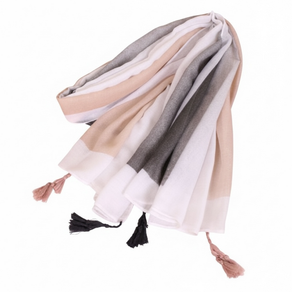 Maryam’s Essential Premium Gradual Colour Tassels Soft Cotton Hijab