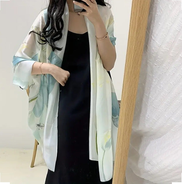 Maryam's Essential Trendy Silk Satin Printed Shawl/Hijab