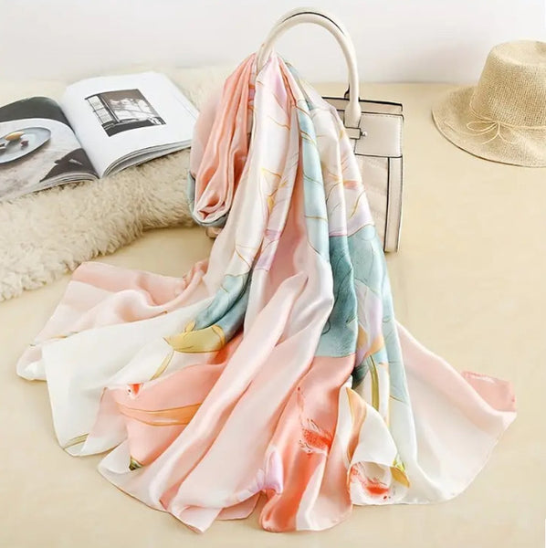 Maryam's Essential Trendy Silk Satin Printed Shawl/Hijab