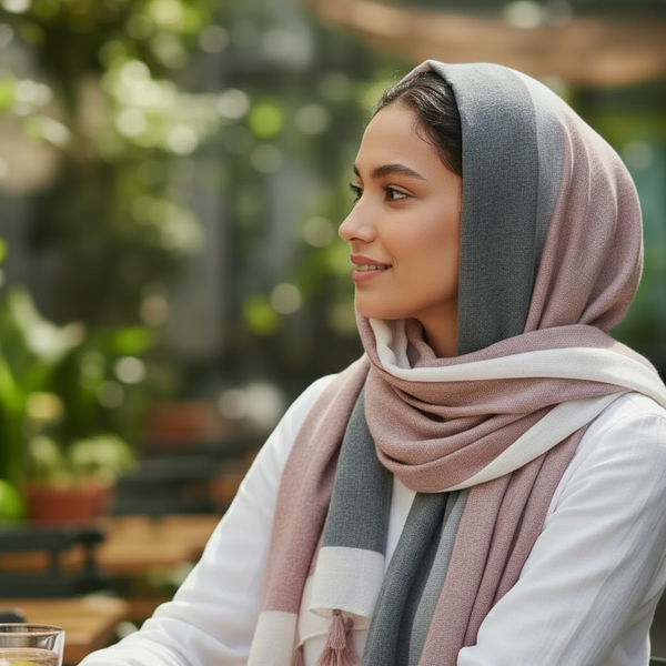 Maryam’s Essential Gradual Colour Tassels Soft Cotton Hijab