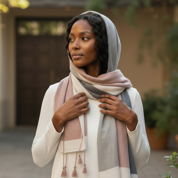 Maryam’s Essential Gradual Colour Tassels Soft Cotton Hijab