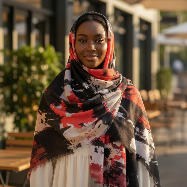 Maryam’s Essential Large Pigment Printed Cotton  Hijab/Shawl