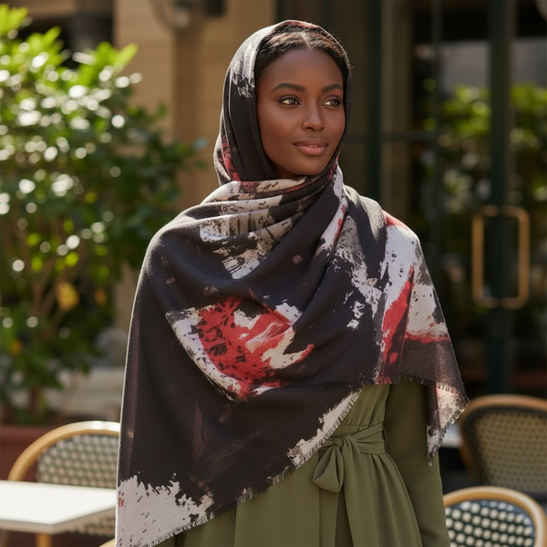 Maryam’s Essential Large Pigment Printed Cotton  Hijab/Shawl