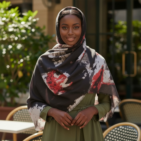 Maryam’s Essential Large Pigment Printed Cotton  Hijab/Shawl