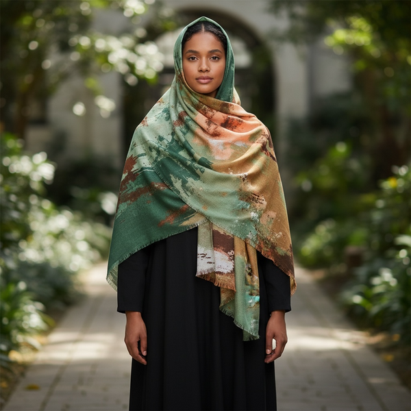 Maryam’s Essential Premium Large Pigment Printed Cotton  Hijab/Shawl