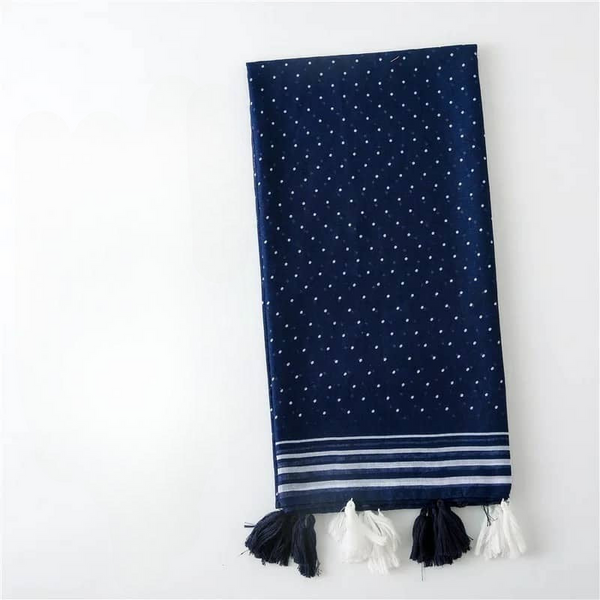 Maryam's Essential Premium Polka Dot Cotton Viscose Tassel Hijabs