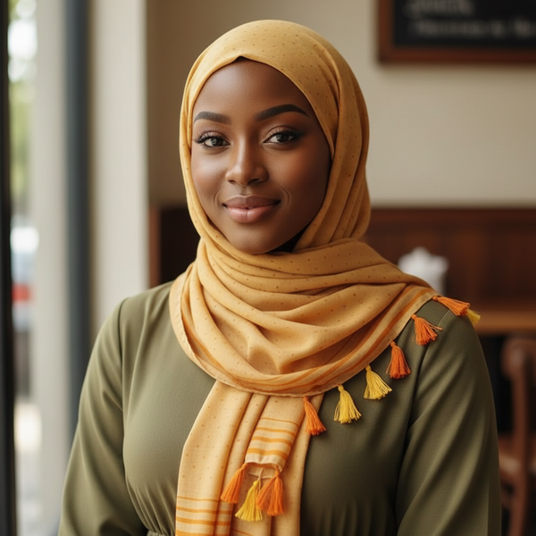 Maryam's Essential Premium Polka Dot Cotton Viscose Tassels Hijab