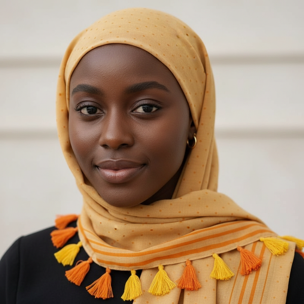 Maryam's Essential Premium Polka Dot Cotton Viscose Tassels Hijab