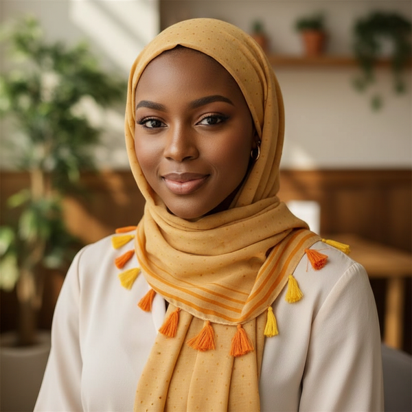 Maryam's Essential Premium Polka Dot Cotton Viscose Tassels Hijab