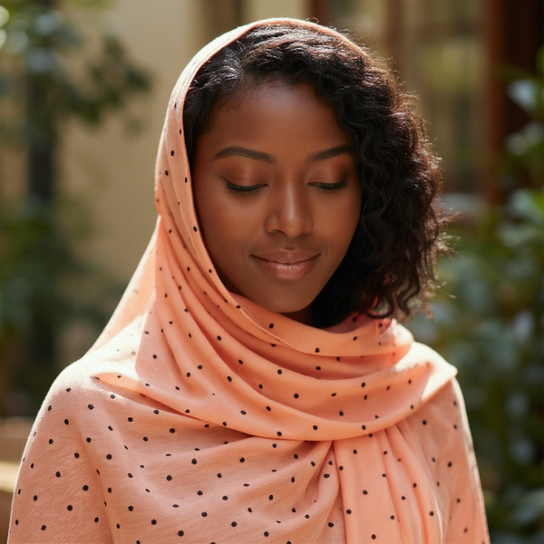 Maryam's Essential Premium Polka Dot Cotton Viscose Tassel Hijabs