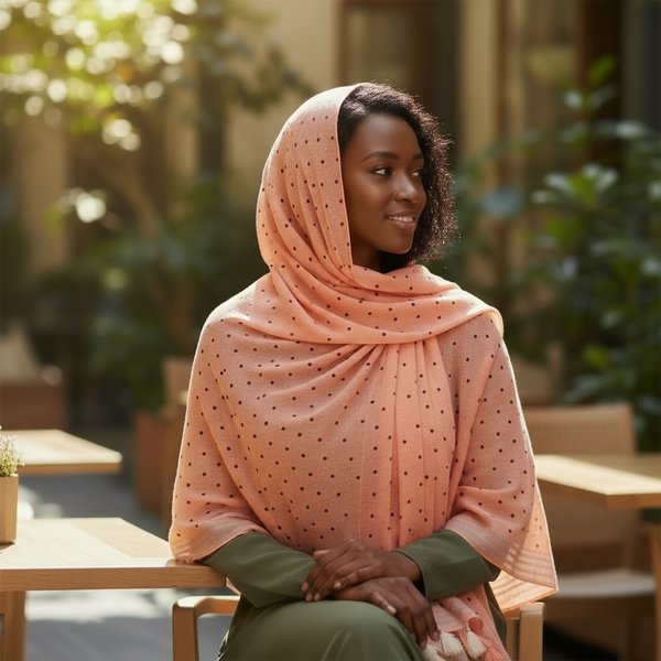 Maryam's Essential Premium Polka Dot Cotton Viscose Tassel Hijabs