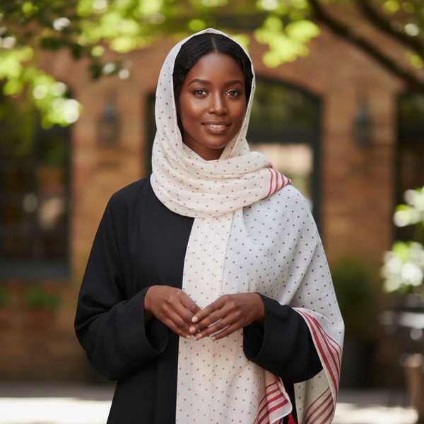 Maryam's Essential Polka Dot Cotton Viscose Tassel Hijabs