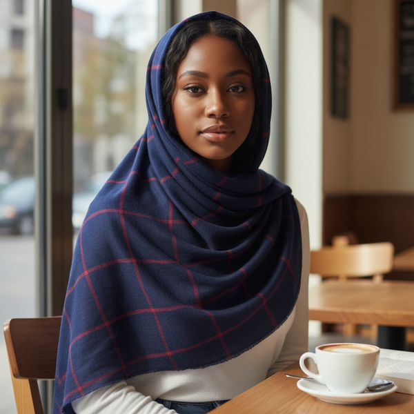 Maryam's Essential Premium Plain Checked Cotton Hijab