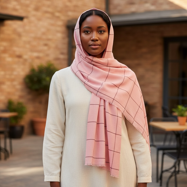 Maryam's Essential Premium Plain Checked Cotton Hijab