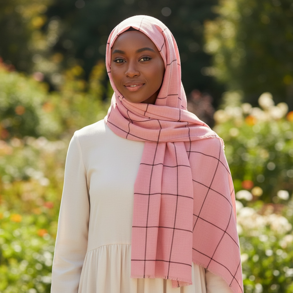 Maryam's Essential Premium Plain Checked Cotton Hijab