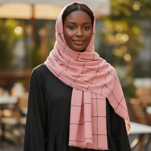 Maryam's Essential Premium Plain Checked Cotton Hijab