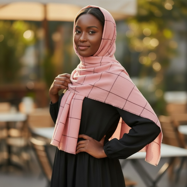 Maryam's Essential Premium Plain Checked Cotton Hijab